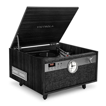 Victrola Century Signature 6 in 1 Music Center With Clock  Black