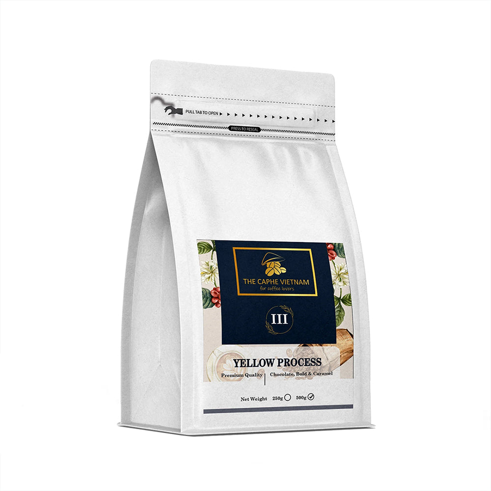 The Caphe Vietnam Premium Whole Beans Coffee - 1 KG | Yellow Process | Medium Roast, Premium Robusta | Vietnamese Whole Coffee Bean