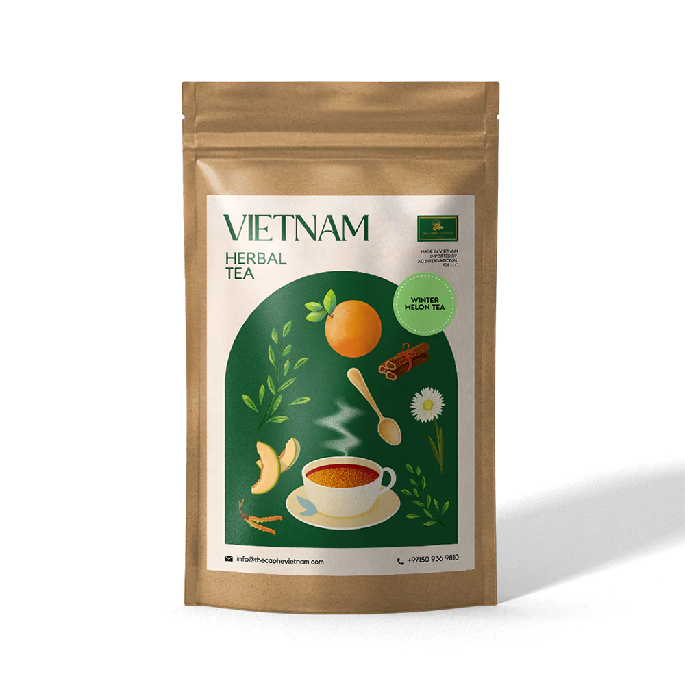 The Caphe Vietnam Winter Melon Herbal Tea - 15 Sachets | Premium Tea | Refreshing Tea | Vietnamese Winter Melon Tea, Easy to Brew