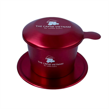 The Caphe Vietnam Coffee Phin Filter - Made with Aluminium | Red Vietnamese Phin Filter | Drip Coffee Maker | Reusable Filters