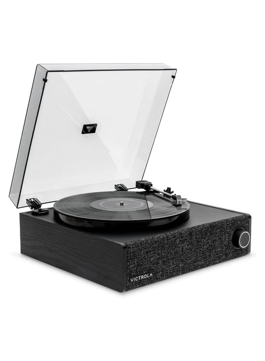 Victrola VTA78 Eastwood LP Vinyl Record Player Bluetooth Speaker 3 Speed Turntable 12 Platter AT3600L Moving Magnet Catridge Bluetooth Streaming RCA 3.5mm Output (Black)