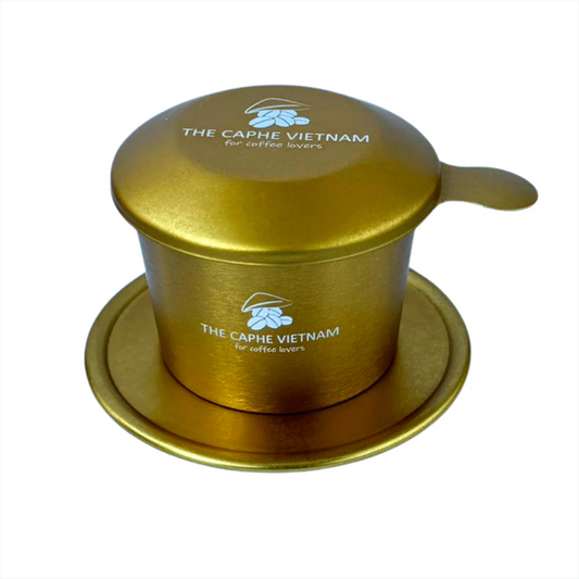 The Caphe Vietnam Coffee Phin Filter - Made with Aluminium | Gold Vietnamese Phin Filter | Drip Coffee Maker | Reusable Filters