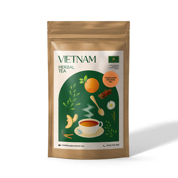 The Caphe Vietnam Cinnamon Orange Herbal Tea - 15 Sachets | Premium Tea | Reduces Stress | Vietnamese Orange Tea, Easy to Brew