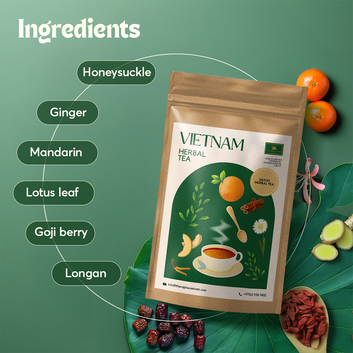 The Caphe Vietnam Detox Herbal Tea - 20 Sachets | Premium Herbal Tea | Weight Loss Tea | Vietnamese Detox Tea, Easy to Brew