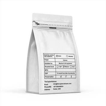 The Caphe Vietnam Fine Robusta Blended Whole Beans Coffee - 500 G | Preliminary Process | Blended Robusta | Vietnamese Whole Coffee Bean