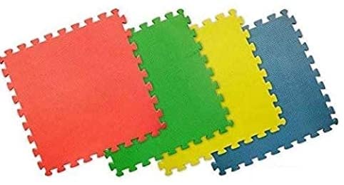 MAXSTRENGTH 4 PCs Foam Play Mat 12mm Thick Soft EVA Interlocking Mats Jigsaw Puzzle Blocking Board Fun Mats Square Tiles Set for All Ages
