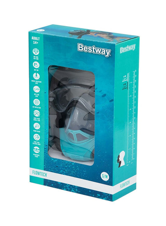 Bestway Hydro-Pro Seaclear Flowtech Snorkeling Mask - 1 Mask,2 Snorkel, 1 Assorted Colors 37cm