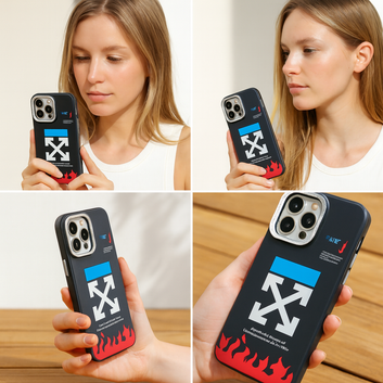 Off-White Flame Logo iPhone Case
