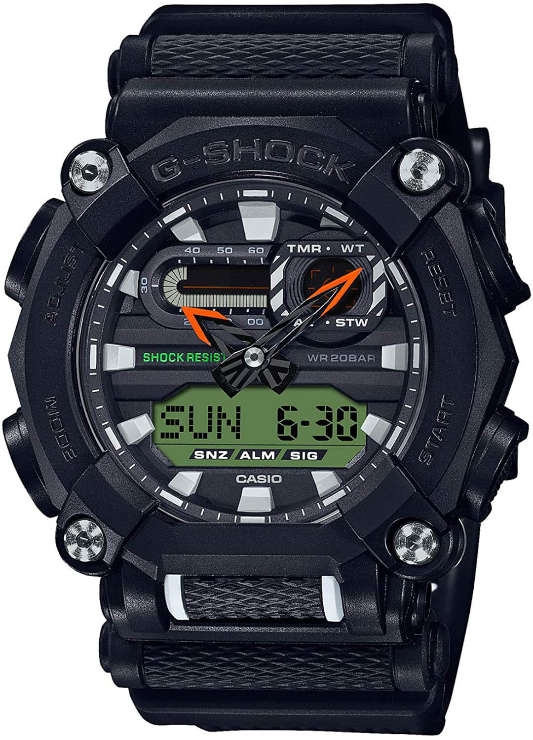 Casio G-Shock GA-900E-1A3DR Analog/Digital Watch – Industrial Design, Shock Resistant, Extra Strap | LetsTango UAE