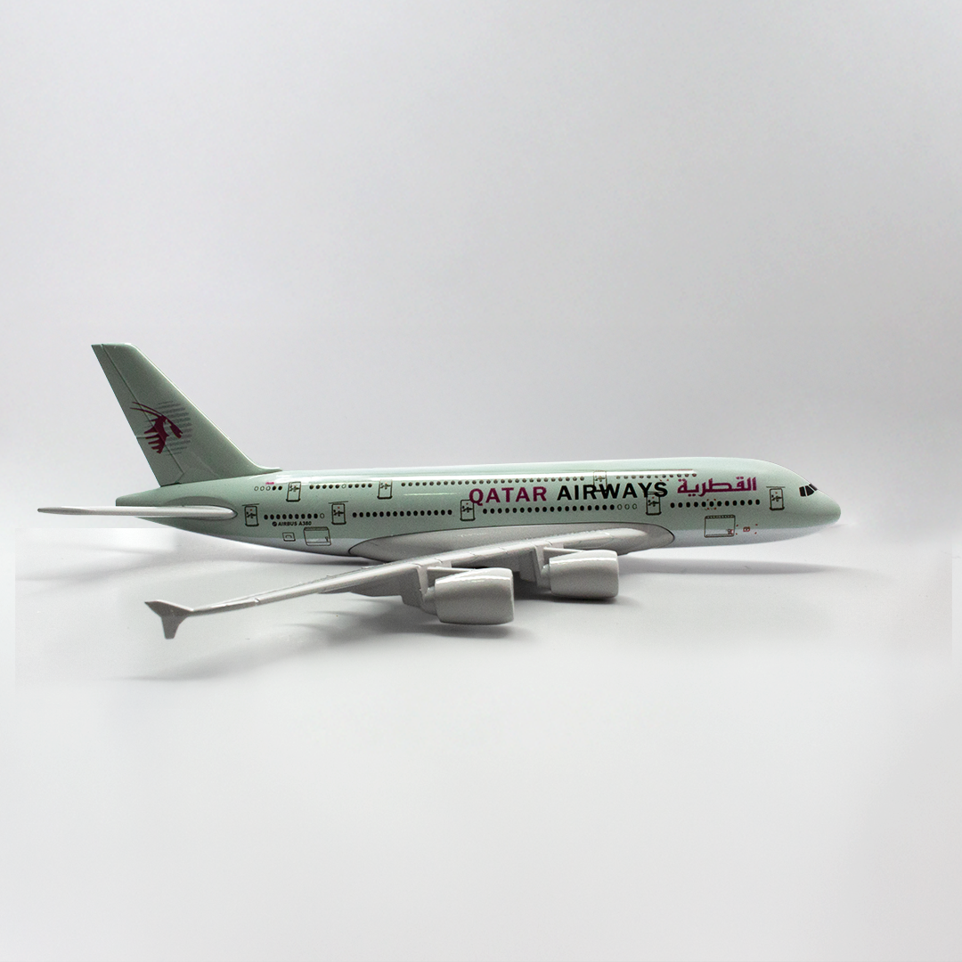 Qatar Airways Airbus QR380 Die-Cast Model Plane – 14–16cm | Limited Edition