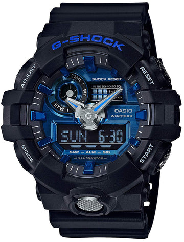Casio G-Shock GA-710-1A2DR Analog/Digital Watch – Blue Accent Design, Shock Resistant, 3D Dial | LetsTango UAE