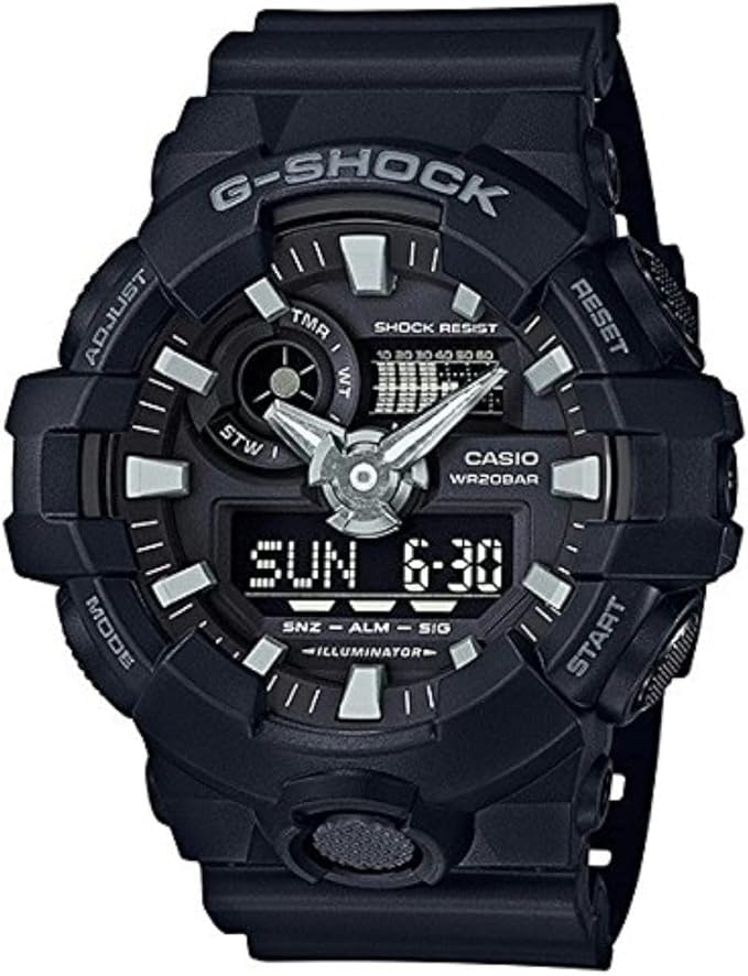 Casio G-Shock GA-710-1ADR Analog/Digital Watch – Shock Resistant, 3D Dial, Glossy Black Design | LetsTango UAE