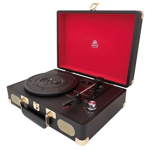 GPO Retro - Soho Vinyl Record Player + Built-in Speaker Black