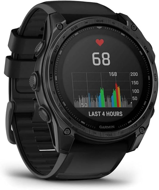 Garmin Tactix 8 51mm Solar Sapphire Tactical Smartwatch – Black DLC Titanium with Tactical Black Nylon & Silicone Bands for UAE