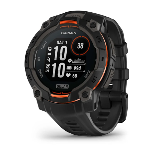 Garmin Instinct 3 GPS Smartwatch – 45mm Solar Powered, Black with Black Band for Active Lifestyles in UAE