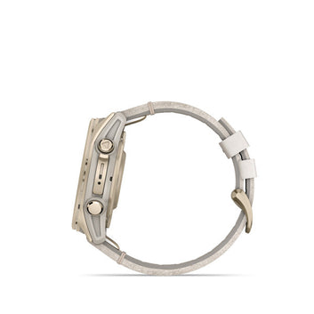 Garmin Fenix 8 43mm AMOLED Sapphire Soft Gold Stainless Steel Smartwatch – Fog Gray Leather & Silicone Bands for UAE