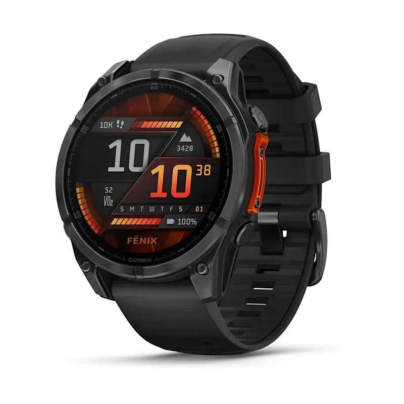 Garmin Fenix 8 47mm AMOLED Slate Gray Smartwatch – Black Silicone Band for UAE