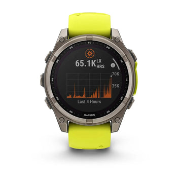 Garmin Fenix 8 47mm Solar Sapphire Titanium Smartwatch – Amp Yellow/Graphite Silicone Band for UAE