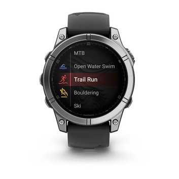 Garmin Fenix E 47mm AMOLED Stainless Steel Smartwatch – Black Silicone Band for UAE