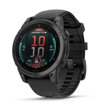 Garmin Fenix E 47mm AMOLED Slate Gray Steel Smartwatch – Black Silicone Band for UAE