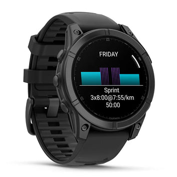 Garmin Fenix E 47mm AMOLED Slate Gray Steel Smartwatch – Black Silicone Band for UAE