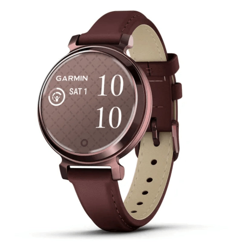 Garmin Lily 2 Classic Fitness Smartwatch – Dark Bronze with Mulberry Leather Band for UAE