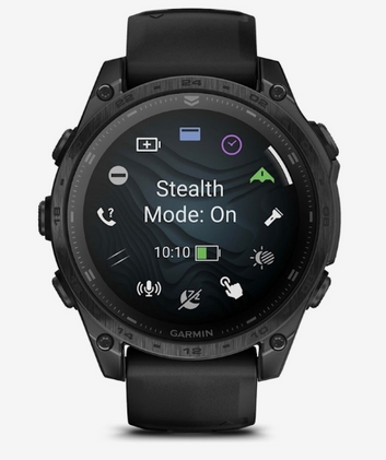 Garmin Tactix 8 47mm AMOLED Sapphire Tactical Smartwatch – Black DLC Titanium with Black/Pebble Grey Silicone Band for UAE