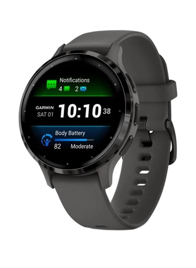 Garmin Venu 3S Fitness Smartwatch – Slate Stainless Steel Bezel with Pebble Gray Case and Silicone Band for UAE