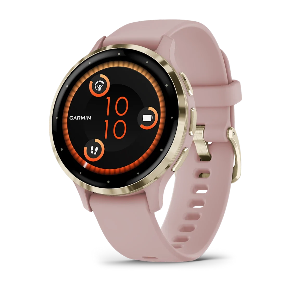 Garmin Venu 3S Fitness Smartwatch – Soft Gold Stainless Steel Bezel with Dust Rose Case and Silicone Band for UAE