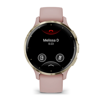 Garmin Venu 3S Fitness Smartwatch – Soft Gold Stainless Steel Bezel with Dust Rose Case and Silicone Band for UAE