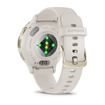 Garmin Venu 3S Fitness Smartwatch – Soft Gold Stainless Steel Bezel with Ivory Case and Silicone Band for UAE