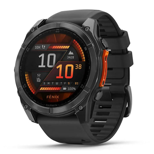 Garmin Fenix 8 51mm AMOLED Slate Gray Smartwatch – Black Silicone Band for UAE