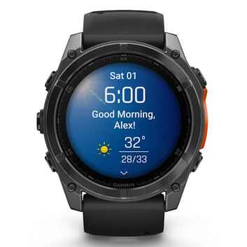 Garmin Fenix 8 51mm AMOLED Slate Gray Smartwatch – Black Silicone Band for UAE
