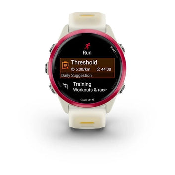 Garmin Forerunner 570 42mm Raspberry Aluminium Smartwatch with Translucent Bone/Mango Band for UAE
