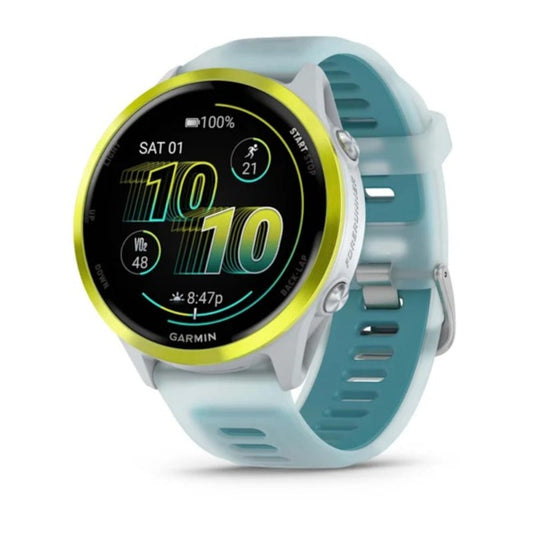 Garmin Forerunner 570 47mm Amp Yellow Aluminium Smartwatch with Translucent Whitestone/Turquoise Band for UAE