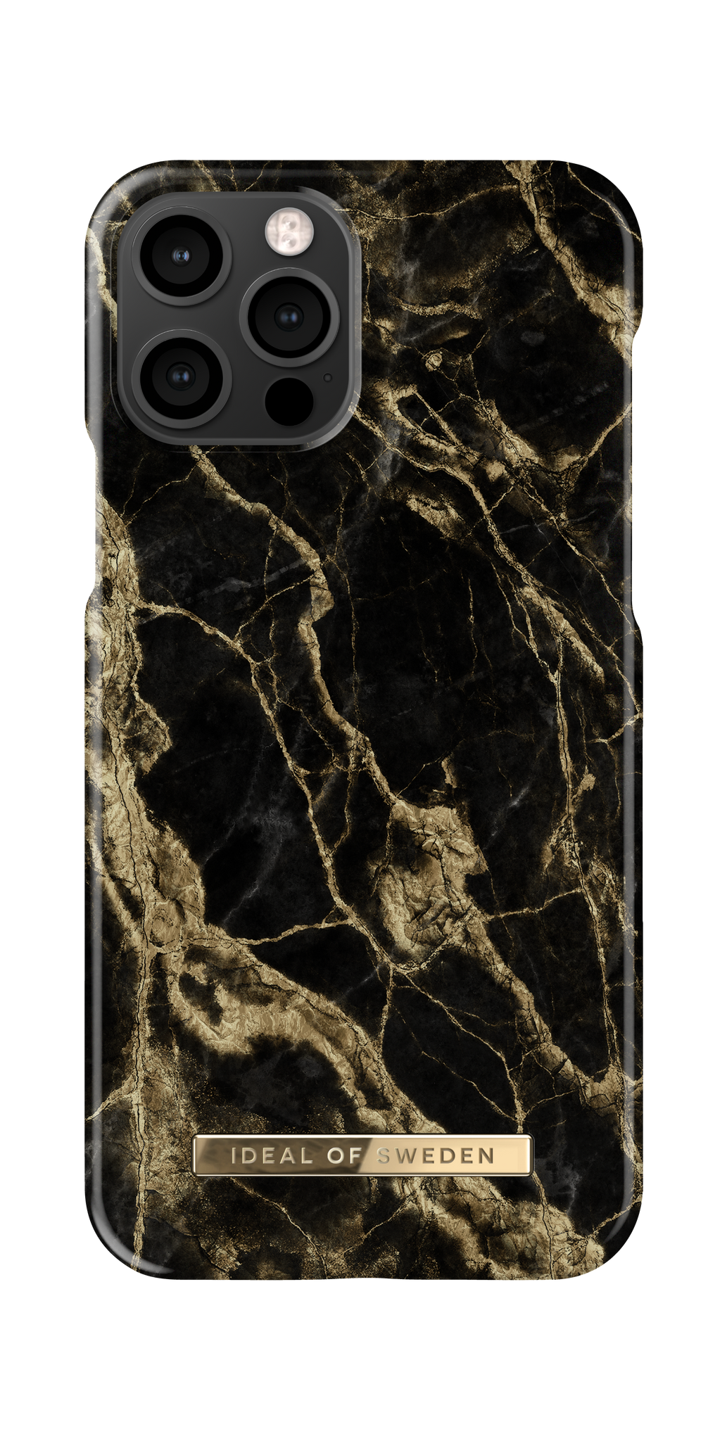 iDeal of Sweden MARBLE Apple iPhone 12 / 12 Pro Case - Fashionable Swedish Design Marble Stone iPhone Back Cover, Wireless Charging Compatible - Golden Smoke Marble