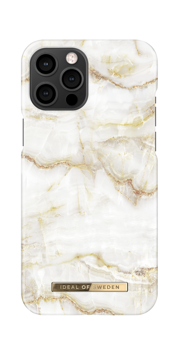 iDeal of Sweden MARBLE Apple iPhone 12 Pro Max Case - Fashionable Swedish Design Marble Stone iPhone Back Cover, Wireless Charging Compatible - Golden Pearl Marble