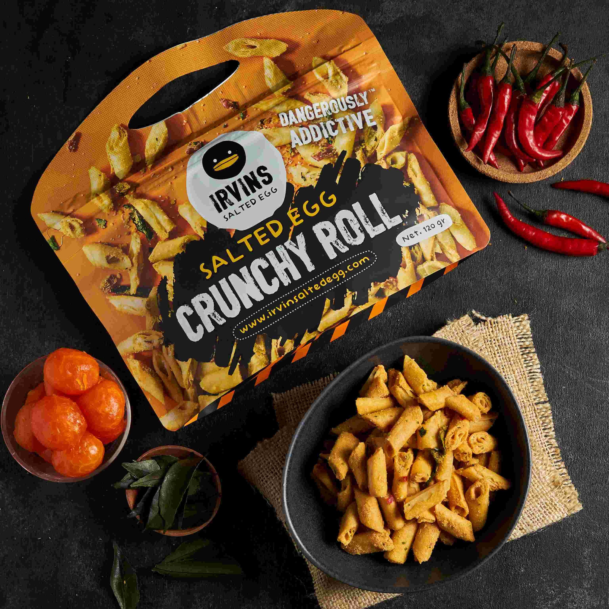 IRVINS Salted Egg Crunchy Roll (120 grams)
