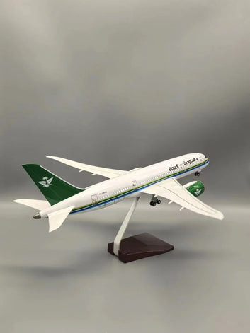 Saudia Boeing SV787 Die-Cast Model Plane with LED Lights – 43–47cm