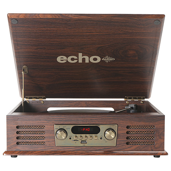 Echo Audio Turntable Player with Built in Speakers (Legend)  Mahogany