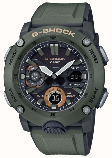 Casio G-Shock GA-2000-3ADR Analog/Digital Watch – Carbon Core Guard, Military Green, Shock Resistant | LetsTango UAE