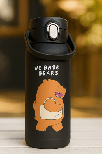 Cartoon Bear Insulated Water Bottle