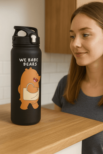 Cartoon Bear Insulated Water Bottle