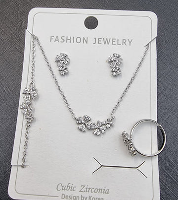 Clover Cubic Zirconia Jewelry Set