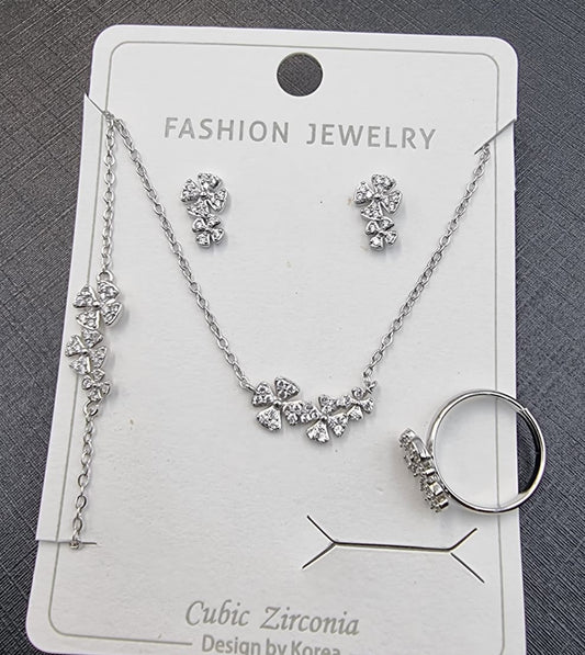 Clover Cubic Zirconia Jewelry Set
