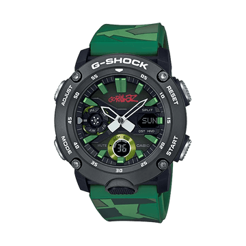 Casio G-Shock GA-2000GZ-3ADR Analog/Digital Watch – Gorillaz Limited Edition, Carbon Core, Camouflage Style | LetsTango UAE
