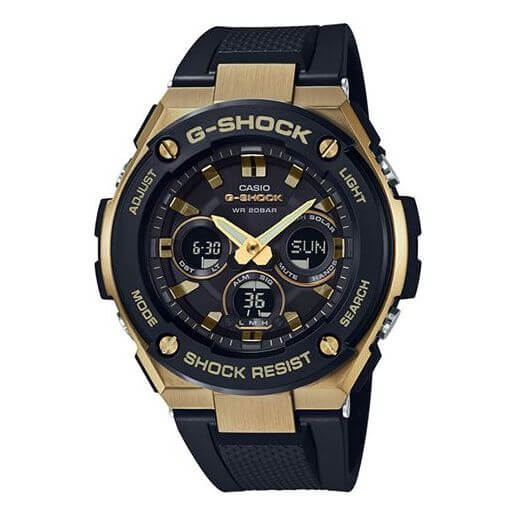 Casio G-Shock GST-S300G-1A9DR Analog/Digital Watch – G-STEEL, Tough Solar, Black & Gold Design | LetsTango UAE