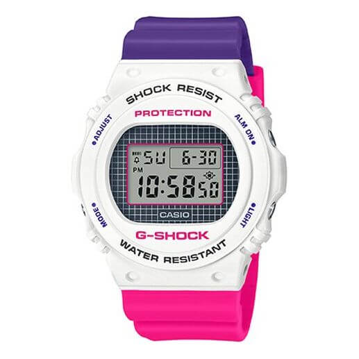 Casio G-Shock DW-5700THB-7DR Digital Watch – Limited Edition, Shock Resistant, Retro White Design | LetsTango UAE