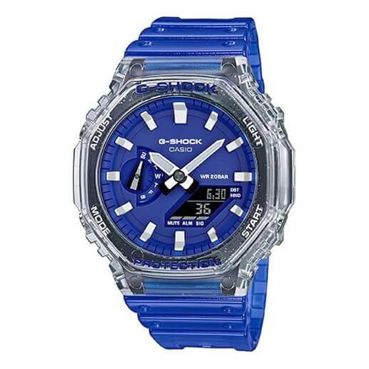Casio G-Shock GA-2100HC-2ADR Analog/Digital Men's Watch – Carbon Core Guard, Sleek Blue Design | LetsTango UAE