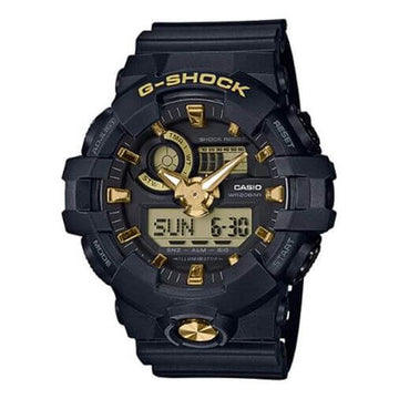 Casio G-Shock GA-710B-1A9DR Analog/Digital Watch – Metallic Gold Accents, Shock Resistant, 3D Dial Design | LetsTango UAE